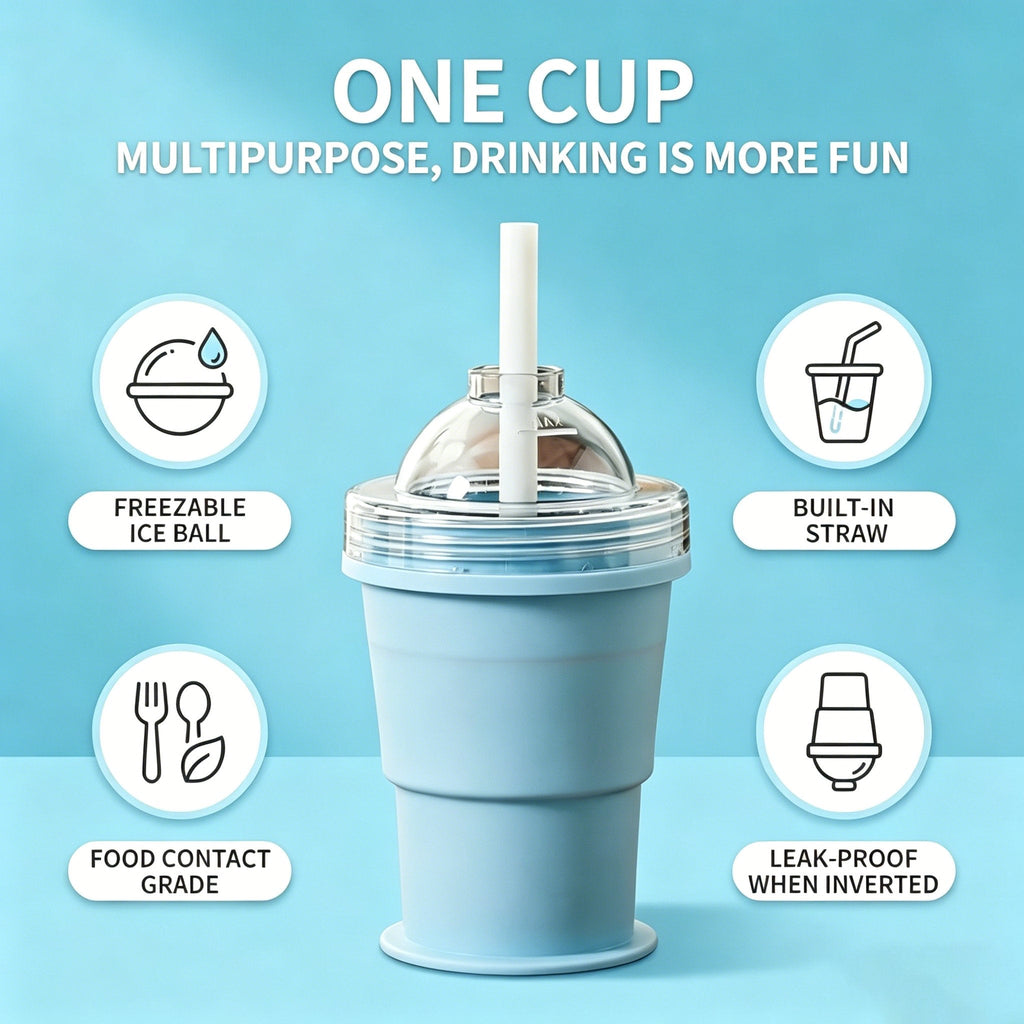 Foldable Silicone Ice Ball Drink Cup