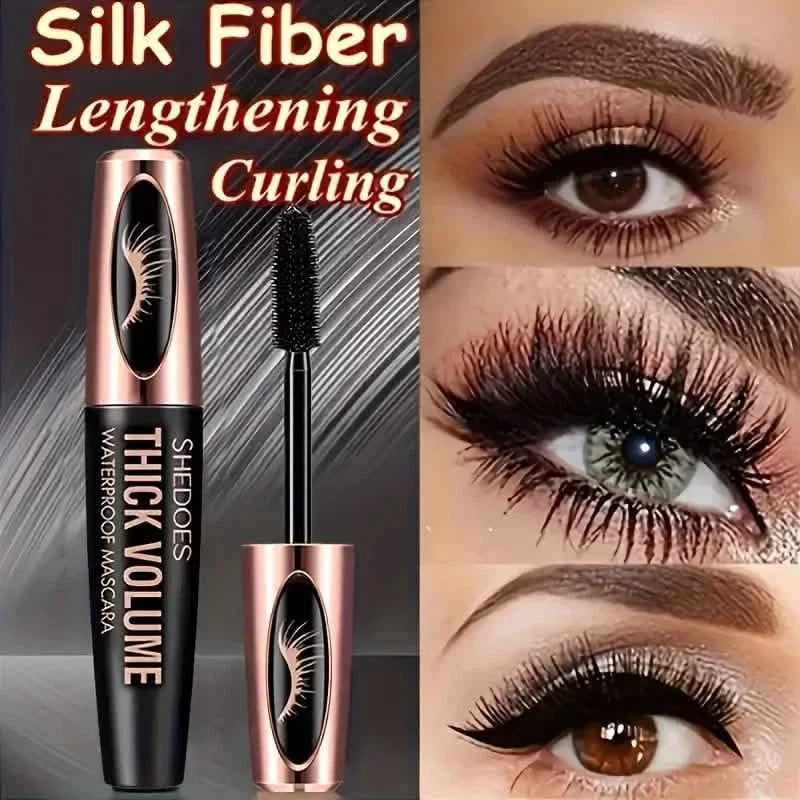 8D Curler Fiber Lash Mascara - Waterproof, Black, Thick Eyelash Shaping