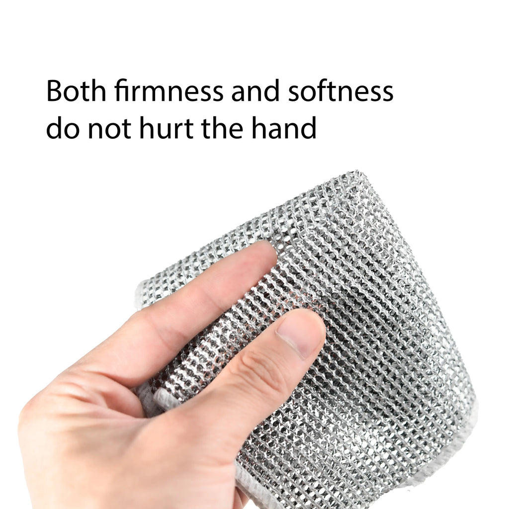 10 Counts Wet Dry Non-Scratch Wire Dishcloth, Reusable Kitchen Cleaning Rag