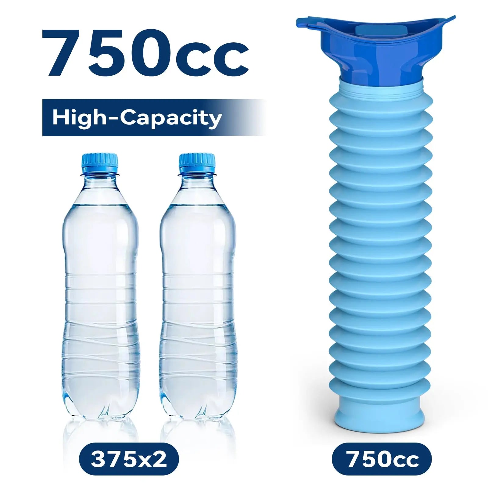 750ML Portable Urinal Bottle – Foldable Emergency Toilet for Travel & Camping