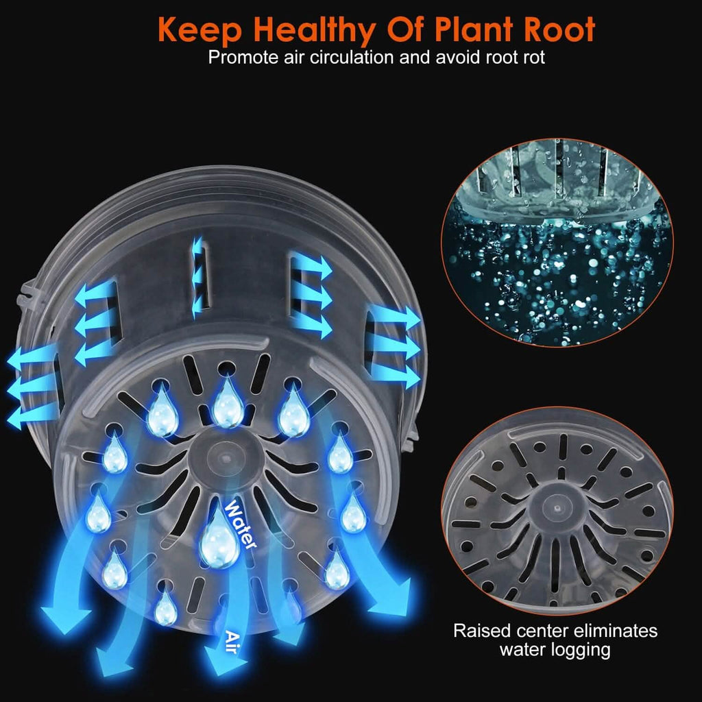 9-Piece: Orchid Pots Clear Reusable Plastic Flower Plant Nursery Planter