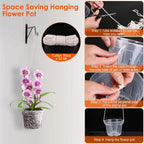 9-Piece: Orchid Pots Clear Reusable Plastic Flower Plant Nursery Planter