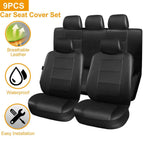 9-Piece Set: PU Leather Car Seat Cover