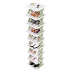 9-Tier Narrow Entryway Shoe Rack Plastic Vertical Shoe Organizer
