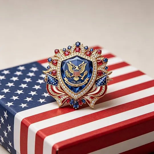 America 250th Anniversary Brooch – Patriotic Commemorative Pin for 2026 Celebration
