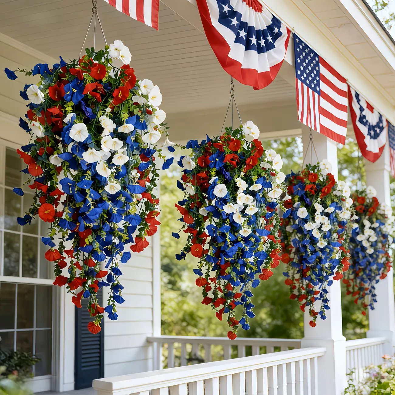 Patriotic Style Hanging Bouquet Ornament for USA 250th Anniversary Festival Decor