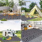 Reversible Outdoor Rug | Black & Grey Modern Patio Mat