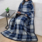 Deluxe Cozy Sherpa or Fleece Adult Wearable 70" Blanket with Sleeves for Men & Women