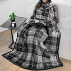 Deluxe Cozy Sherpa or Fleece Adult Wearable 70" Blanket with Sleeves for Men & Women