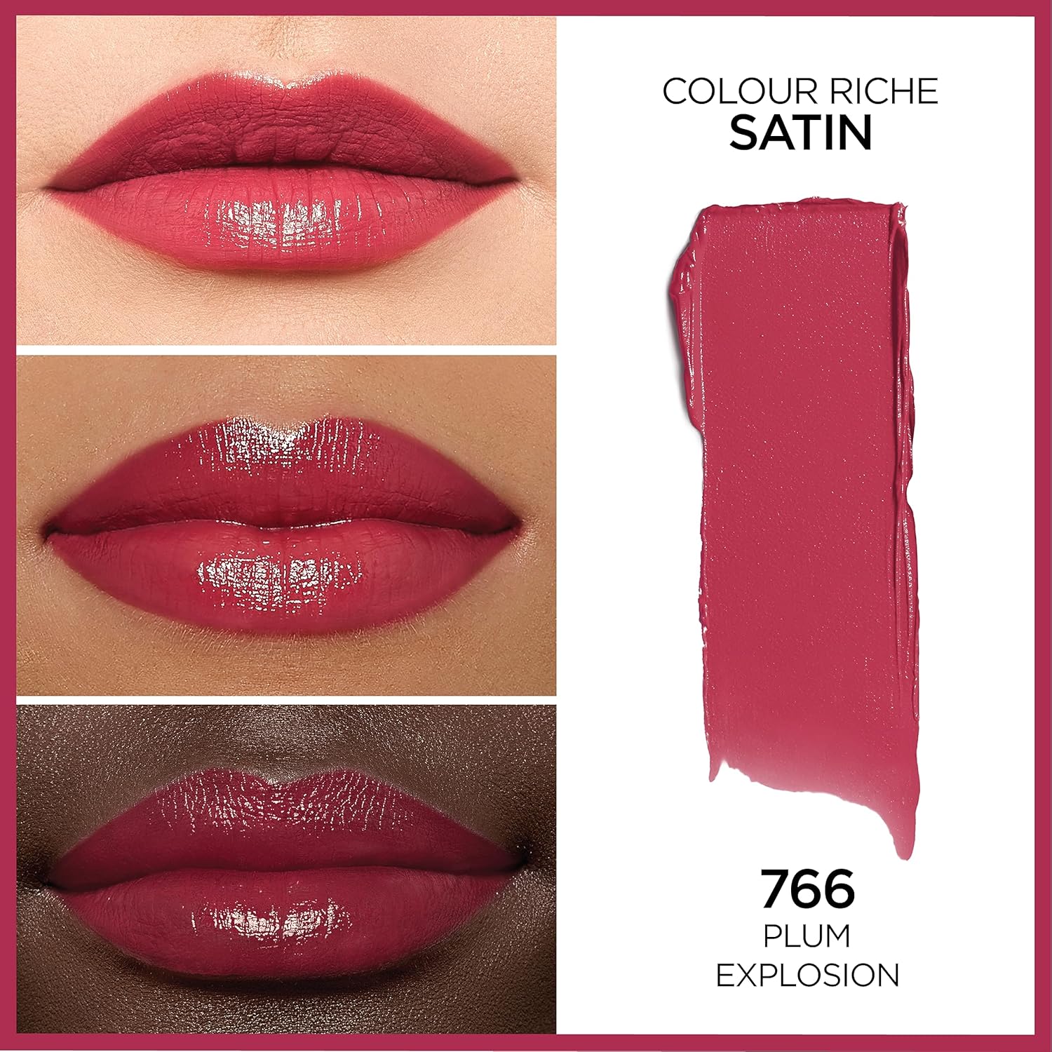 2-Pack L'Oréal Paris Colour Riche Satin Lipstick – 766 Plum Explosion