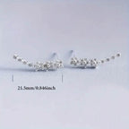 925 Silver Climber Earrings with Hypoallergenic Synthetic Cubic Zirconia