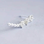 925 Silver Climber Earrings with Hypoallergenic Synthetic Cubic Zirconia