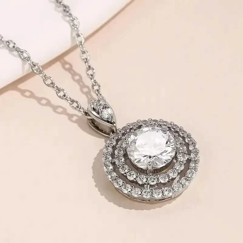 925 Silver Zirconium Oxide Collarbone Necklace