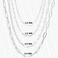 925 Italian Solid Sterling Silver Paperclip Necklace