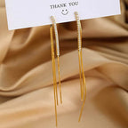 925 Sterling Silver Dangle Chain Tassel Earrings
