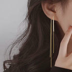 925 Sterling Silver Dangle Chain Tassel Earrings