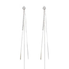 925 Sterling Silver Dangle Chain Tassel Earrings