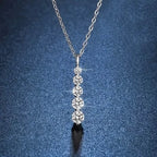 925 Sterling Silver Synthetic Cubic Zirconia Droplet Pendant Necklace