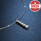 925 Sterling Silver Synthetic Cubic Zirconia Droplet Pendant Necklace