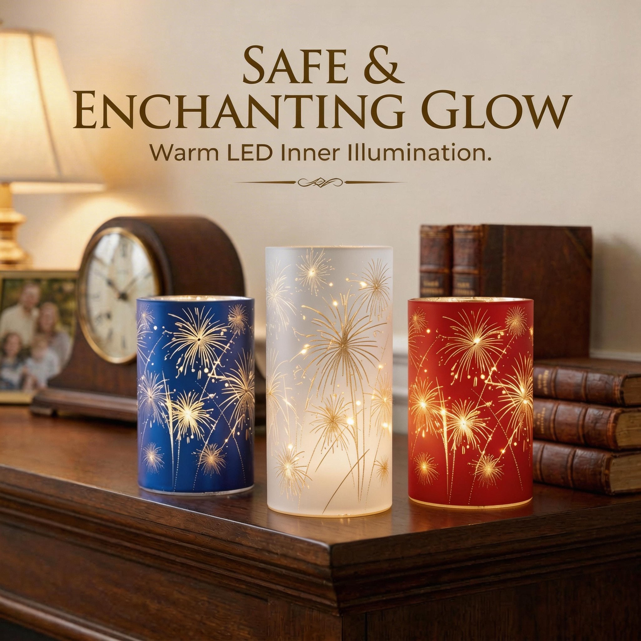 Patriotic Firework Lantern Set – Red, White & Blue Hanging Decorations for Parties & Celebrations