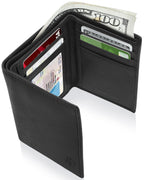 Genuine Leather Trifold Wallet – ID Window, RFID Blocking