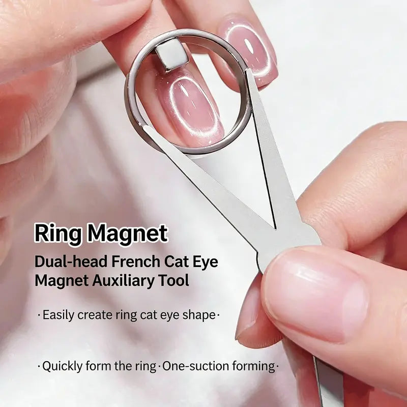 Hollow Ring Cat Eye Magnet For Nails, Easy Operation Nail Art Tool