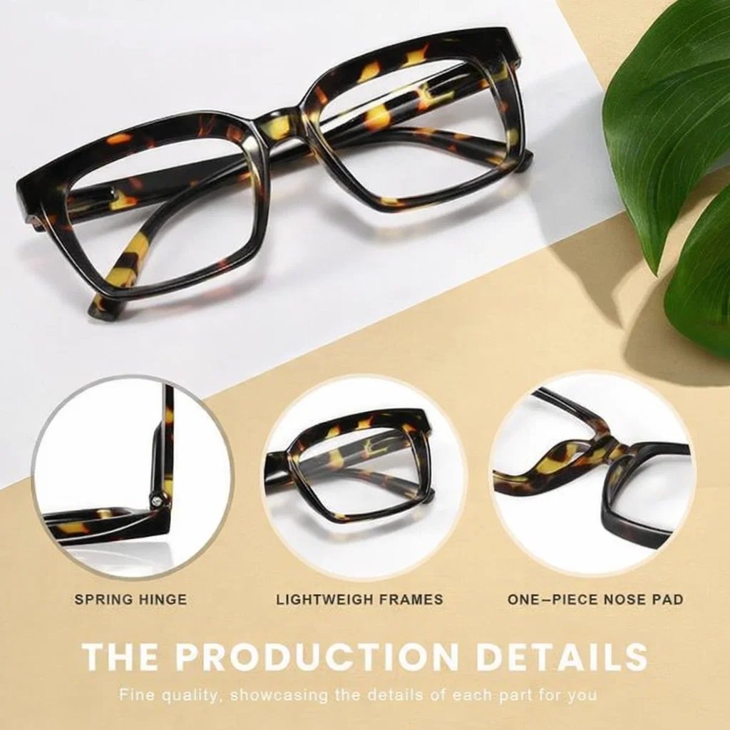 Tortoiseshell Reading Glasses – Blue Light Blocking Oversized Square Readers