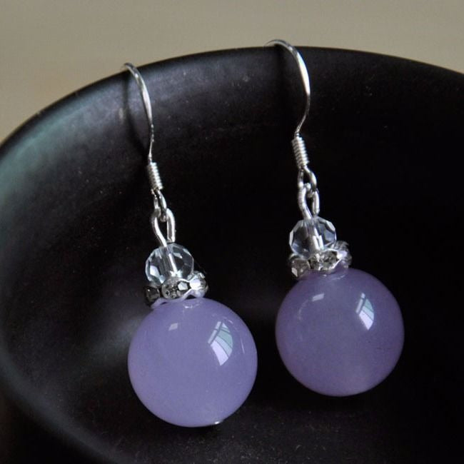 Natural Jadeite Bead Earrings