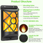 96 LEDs Waterproof Flame Solar Lights Outdoor