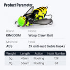 Bionic Wasp Topwater Lure That Triggers Explosive Strikes