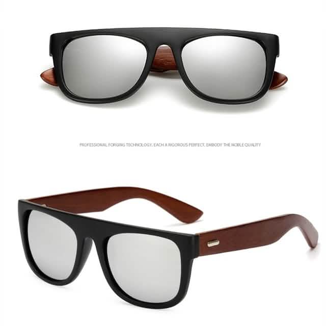 Bamboo Wooden Arms Sunglasses Men Women Black Sunglass