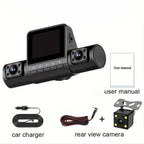 4-Channel Car DVR Dash Cam – 1080P Front, 720P Side & Rear, Night Vision