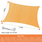98% UV Block Awning Shelter Rectangle Shade Sails Top Canopy