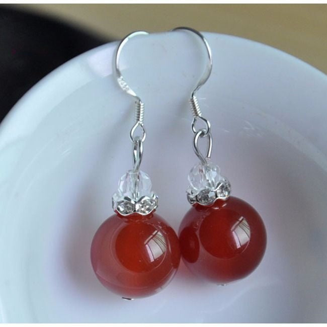 Natural Jadeite Bead Earrings