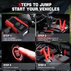Portable 12V Car Jump Starter, Battery Charger, Air Pump (LED Display)