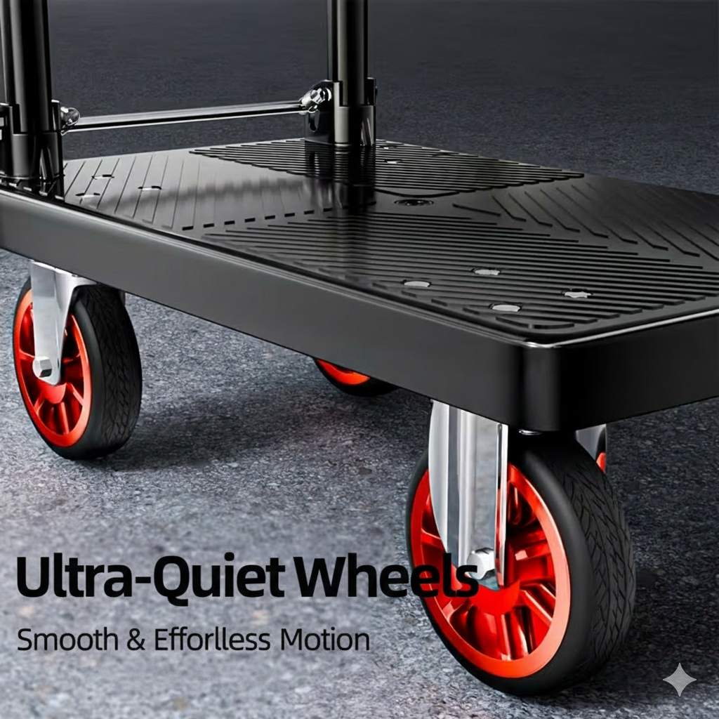 Heavy Duty Folding Platform Cart-350/660/680/820 lb-Flatbed Hand Truck with Strap