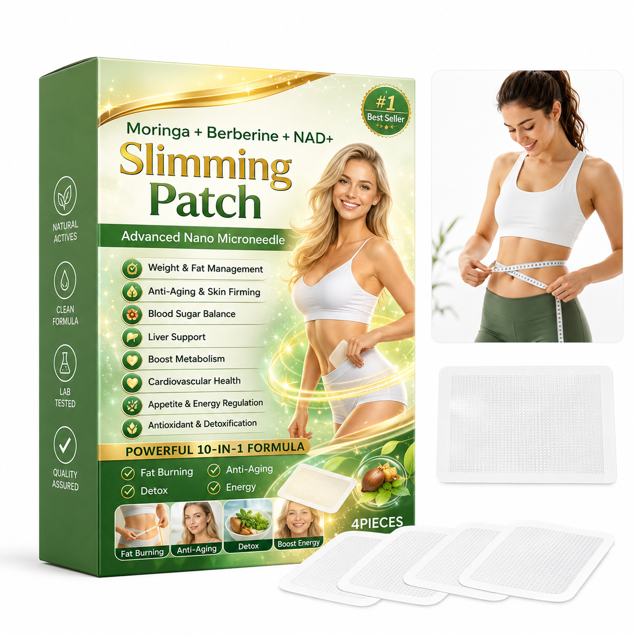 Moringa, Berberine & NAD+ Wellness Patch – Daily Body Care Support