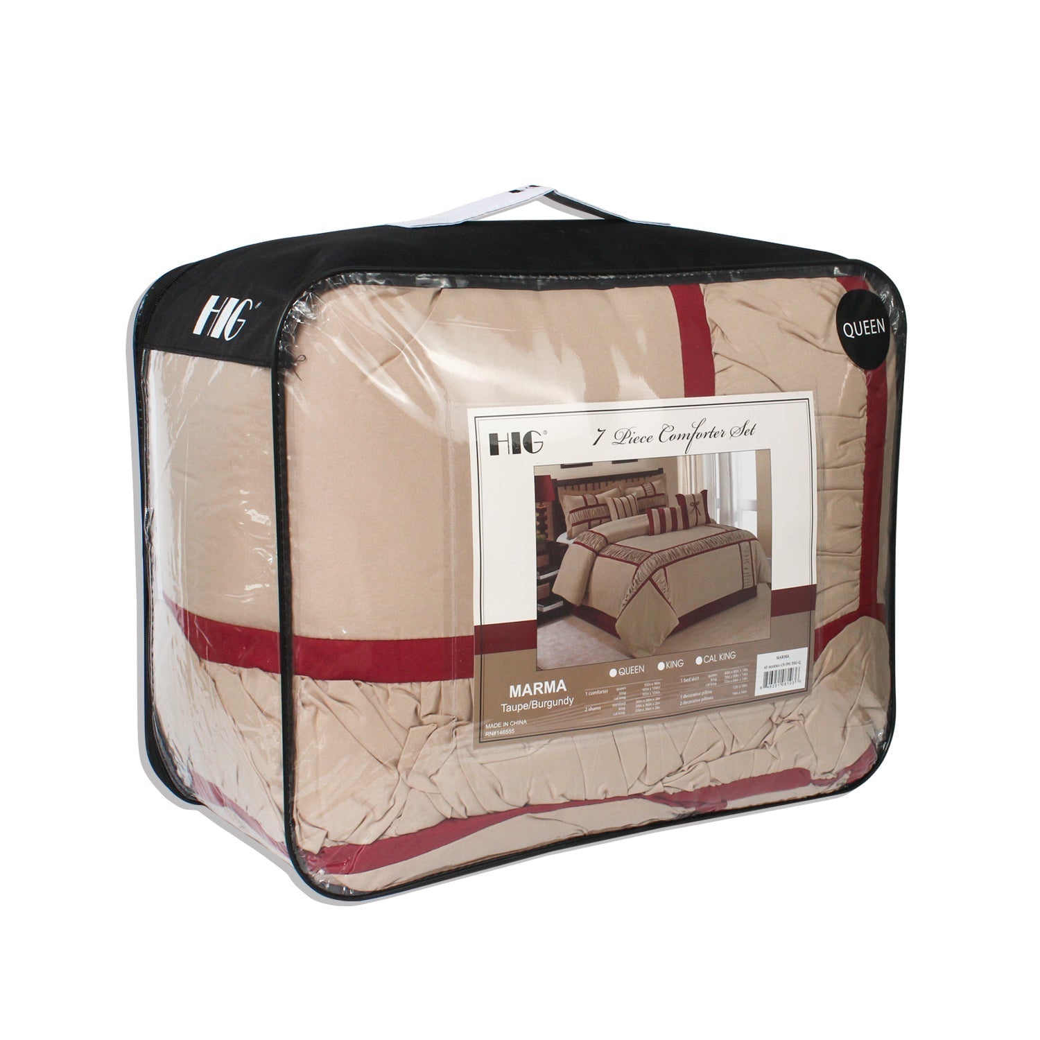 7 Piece Microfiber Ruffle and Patchwork Comforter Set