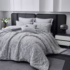 7 Piece Gray Chenille Jacquard Comforter Set