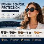 Women’s Polarized Square Sunglasses – Lightweight UV400 Shades for Driving, Beach & Travel