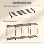 Multi Layers - Shoe Rack Organizer Column Storage Shelf Entryway w/ Hooks