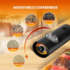 Electric Salt & Pepper Grinder Set – 2 Pack Automatic Spice Mills