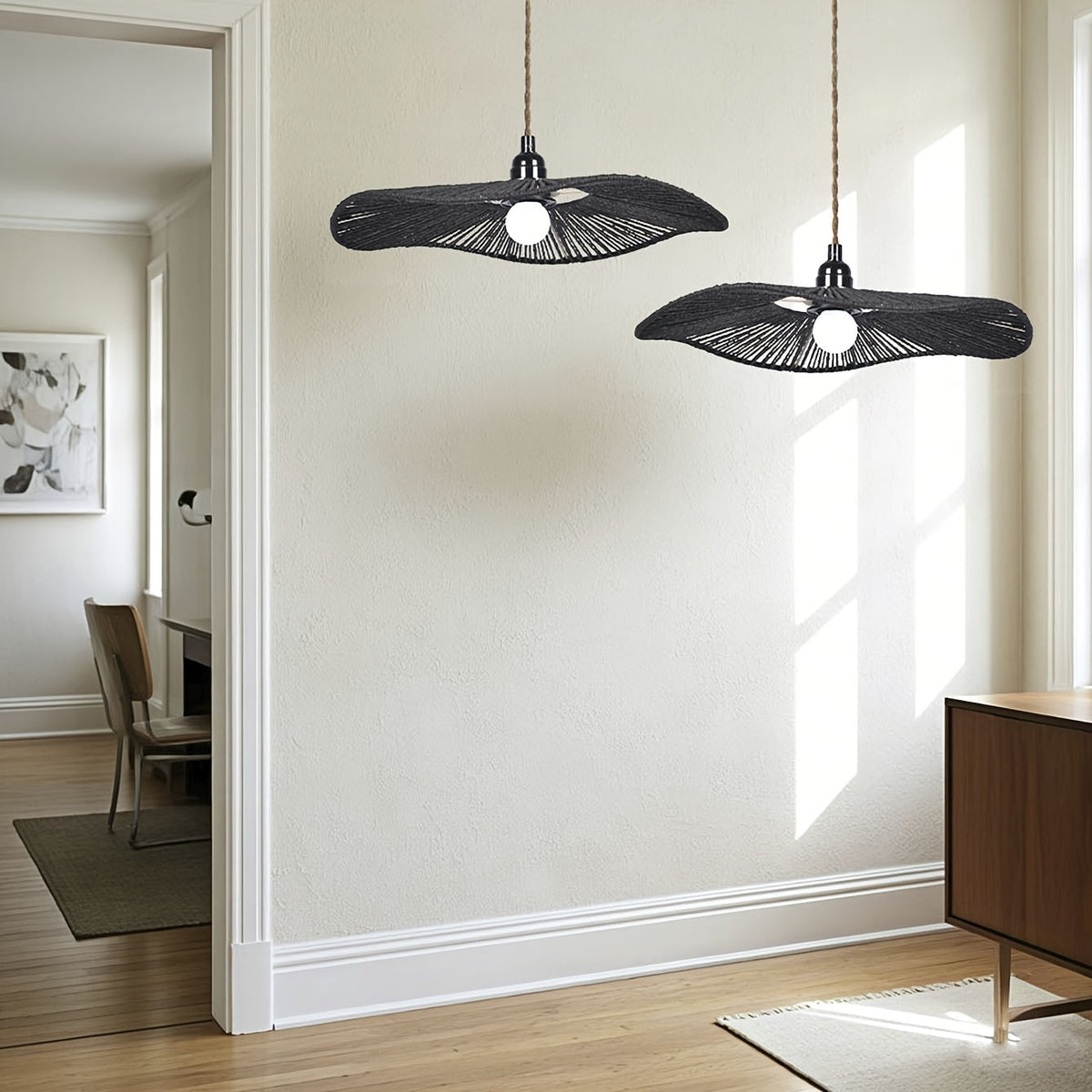 Handwoven Paper Rope Ceiling Light Shade | Natural Artistic Design