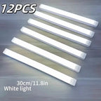12-Pack: White LED Motion Sensor Cabinet Lights – Magnetic, USB Rechargeable, Detachable for Indoor Use