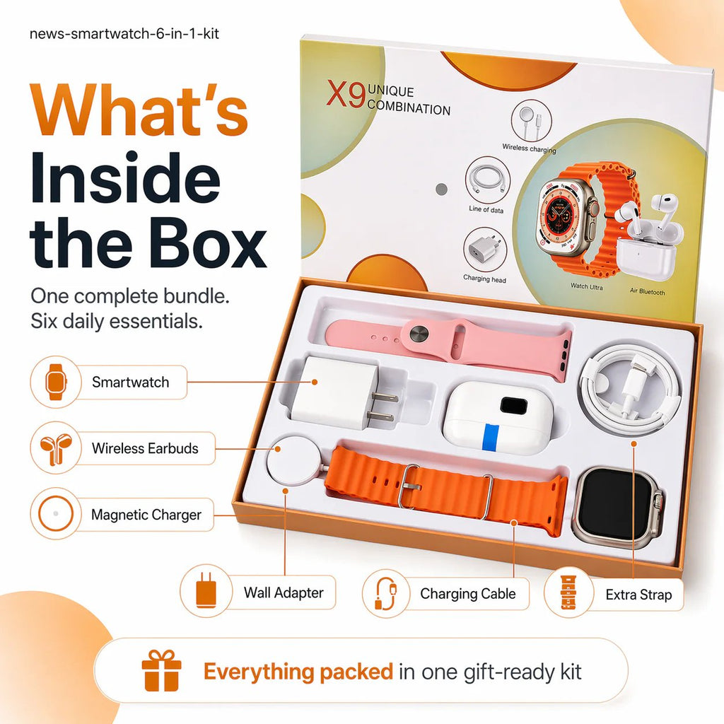 Smartwatch Set with Earbuds – One Set, Everything You Need
