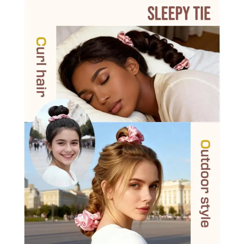 Multi-function Satin Heatless Hair Curler & Hair Tie Non