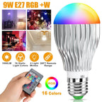 9W LED Light Bulb E27 RGB Lamp