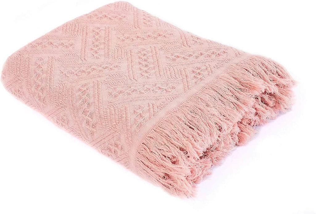 Kasentex 100% Cotton Soft Knitted Throw Blanket, Room Decor, Graduation Gifts, Fathers Day Gift, Mom Gift