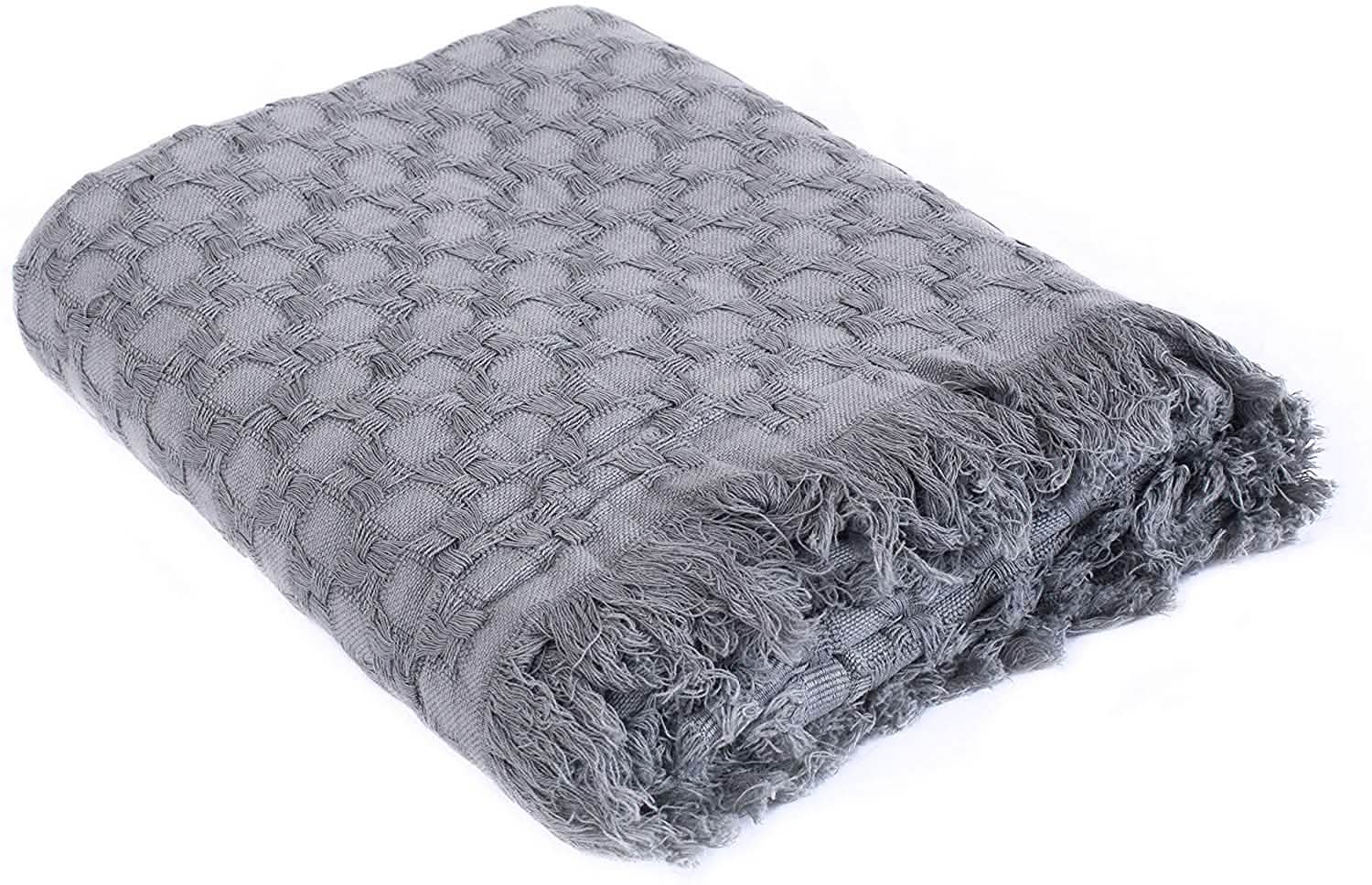 Kasentex 100% Cotton Soft Knitted Throw Blanket, Room Decor, Graduation Gifts, Fathers Day Gift, Mom Gift