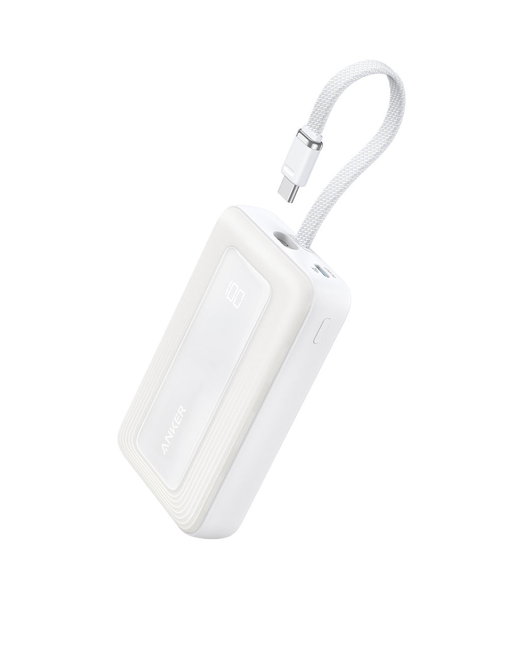 Anker Zolo Power Bank (10K, 30W) with a 5.4-inch (13.7 cm) built-in USB-C cable.